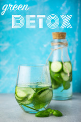 Green detox water with cucumber