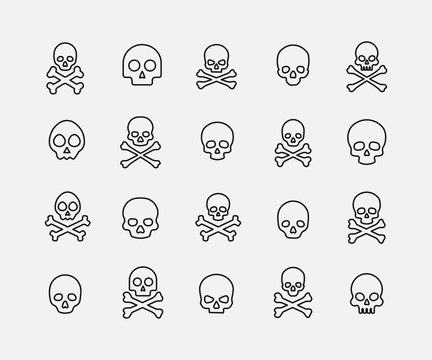 Death related vector icon set.