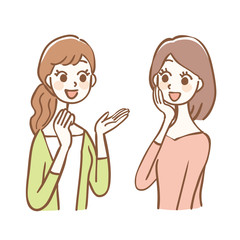 女性　2人組　おしゃべり
