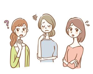 女性　3人組　悩み　疑問