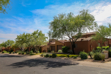 Fototapeta na wymiar Southwest style homes in Phoenix Arizona