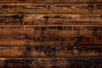 Old wood texture background. Dark brown wooden boards, planks. Surface of dark shabby weathered...