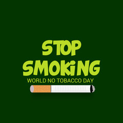 Vector illustration Of World No Tobacco Day.  