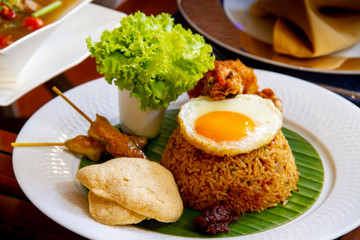 fried rice with chili tomyum paste - Thai halal food