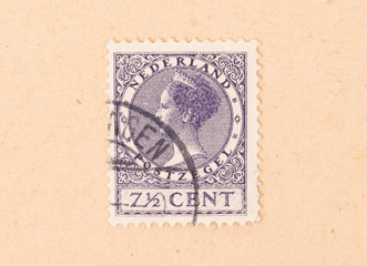 THE NETHERLANDS 1950: A stamp printed in the Netherlands shows the queen, circa 1950