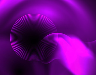 Shiny neon geometric waves template