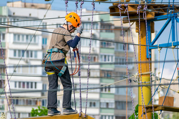 Boy in the rope park