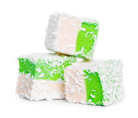 Tasty Turkish delight isolated on white