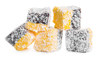 Tasty Turkish delight isolated on white