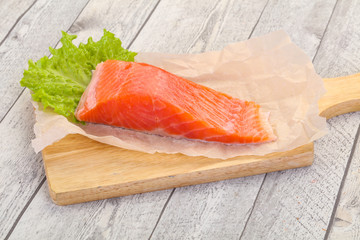 Piece of raw salmon