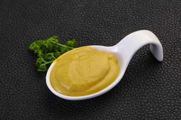 Mustard sauce in the bowl