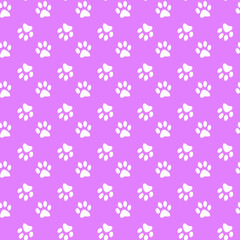 Vector seamless pattern with cat or dog,kitten or puppy footprints. Can be used for wallpaper,fabric, web page background, surface textures.