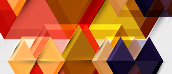 Geometric triangle and hexagon abstract background, vector illustration