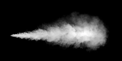 Foto op Canvas witte rooktextuur op zwarte achtergrond © magann