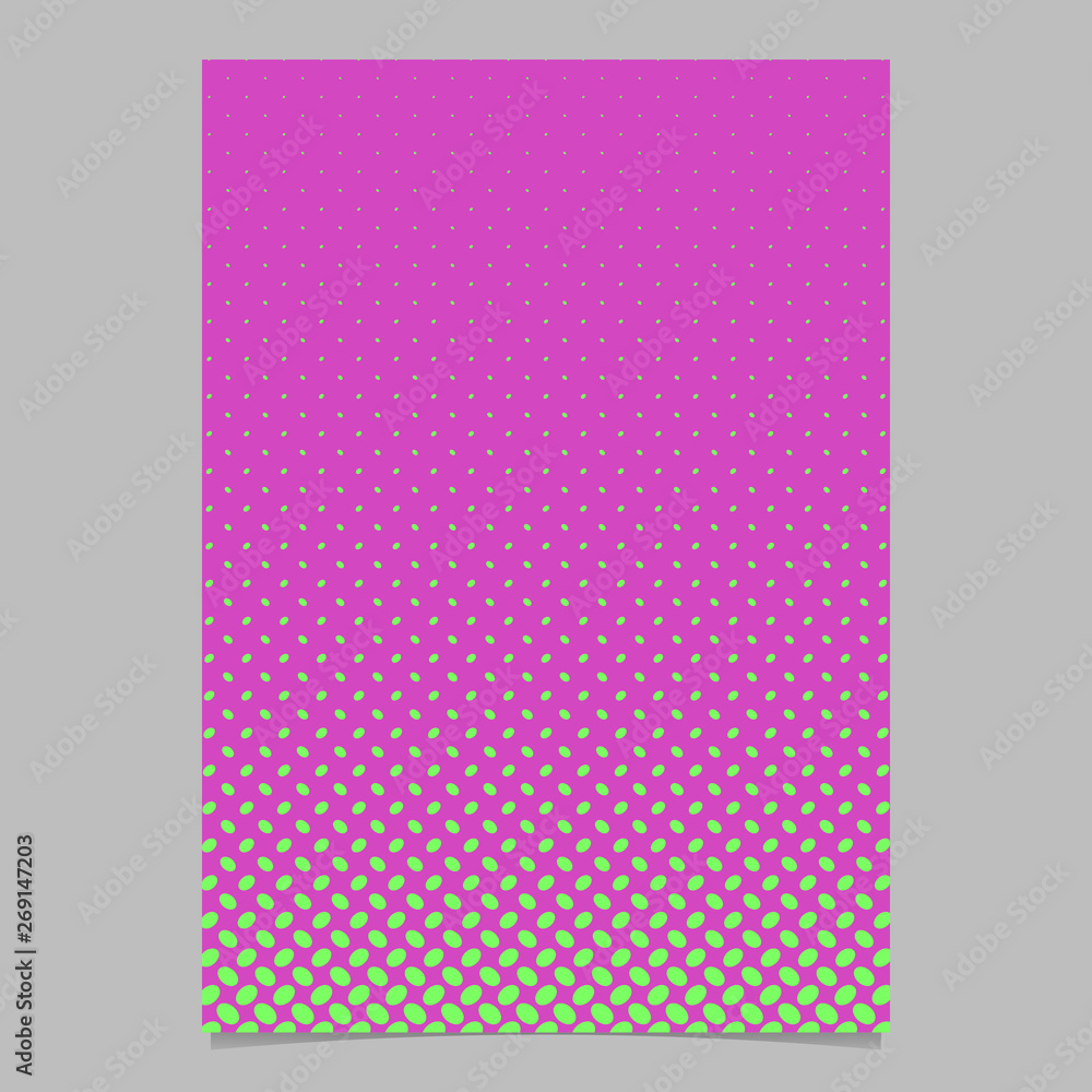 Poster retro abstract halftone ellipse pattern page template - vector flyer background graphic design from 