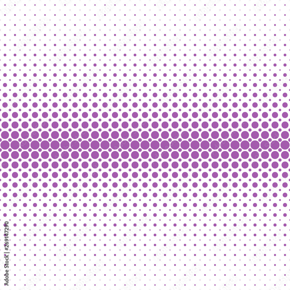 Poster geometric abstract halftone dot pattern background - vector graphic design from purple circles in va