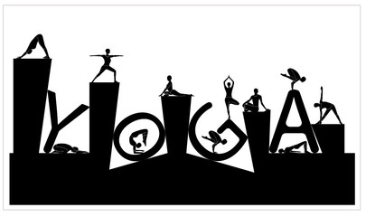 set of yoga icons