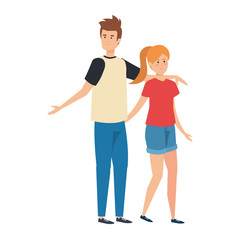 Obraz premium young couple avatars characters