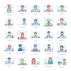 Professional People Icons Set