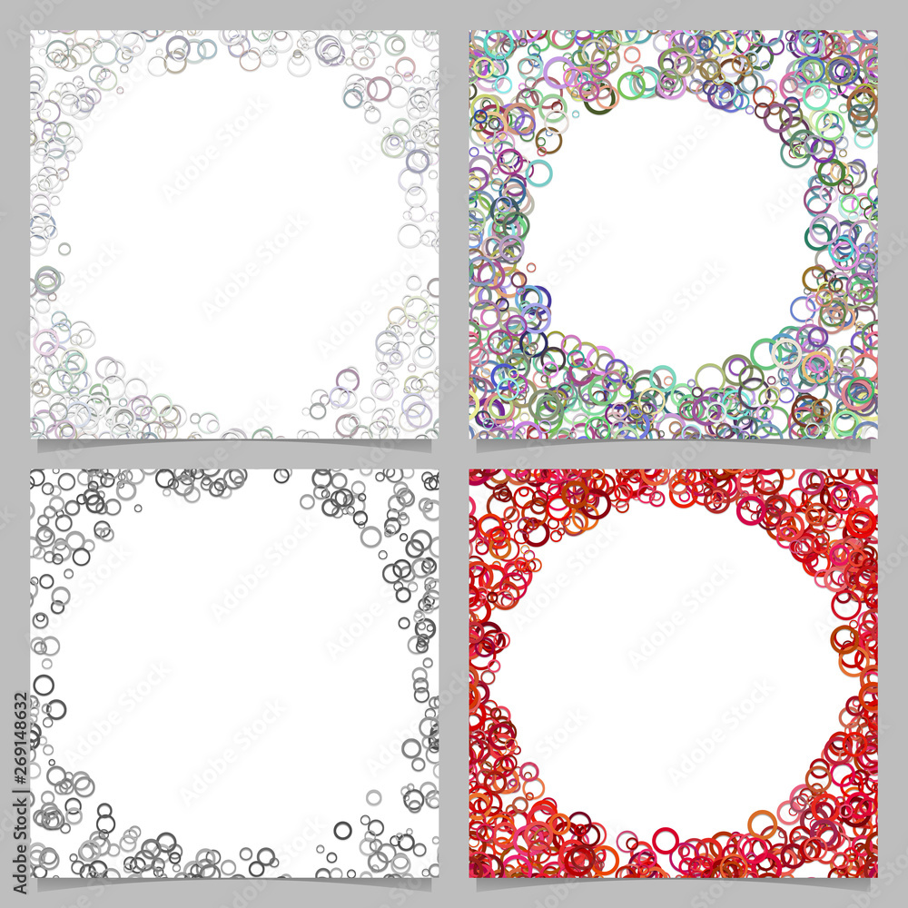 Poster abstract round border background design set with circles
