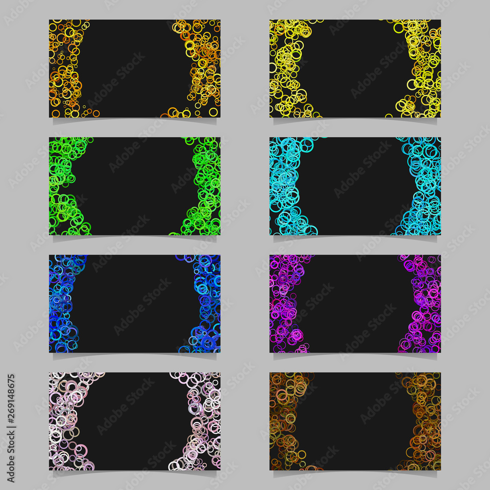 Aufkleber abstract business card background template set with colroed circles