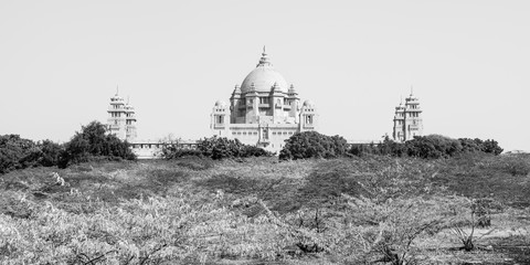 Back view of Umaid Bhawan Palace, Rajasthan, India