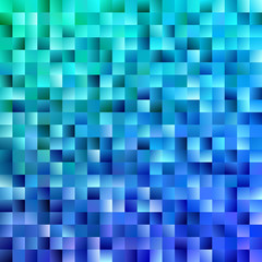 Abstract gradient square background - modern mosaic vector design from blue toned squares