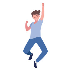 happy young man celebrating character