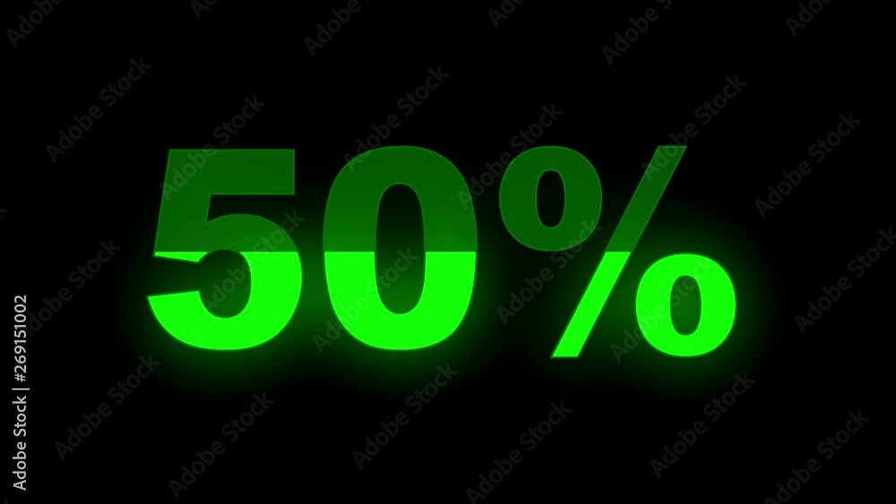 Poster loading progress - big thick numbers with percentage wiping, alpha mask included - motion graphics