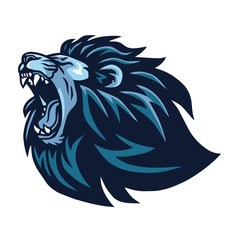 Lion Head Roaring Logo Vector Mascot Design 