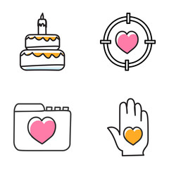 Set Of Valentines Day Hand Drawn Icons