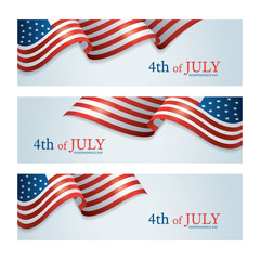 Flag of United States Of America 4th July Banner