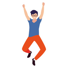 happy young man celebrating character
