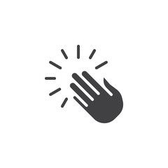 Obraz premium Clapping hands vector icon. filled flat sign for mobile concept and web design. Praying hands glyph icon. Symbol, logo illustration. Vector graphics