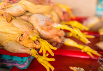 Raw Meat of chicken on the street market