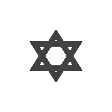 Star of David vector icon. filled flat sign for mobile concept and web design. Magen David star glyph icon. Symbol, logo illustration. Vector graphics