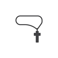 Religion cross pendant vector icon. filled flat sign for mobile concept and web design. Holy cross with chain necklace glyph icon. Symbol, logo illustration. Vector graphics