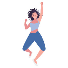 happy young woman celebrating