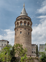 Fototapeta na wymiar Galata Tower in central Istanbul, Turkey
