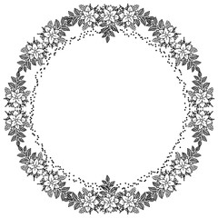 Vector illustration various pattern flower frame with invitation card