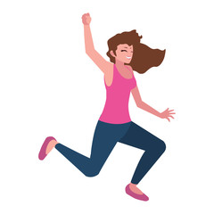 happy young woman celebrating