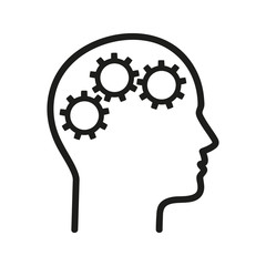 Ludzki mózg maszyna logo wektor