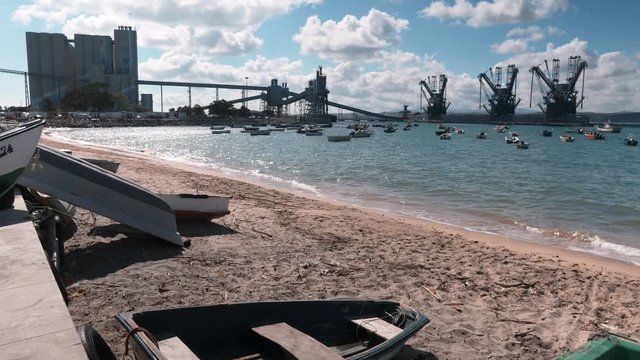 Fishing boats on tagus river trafaria, Portugal