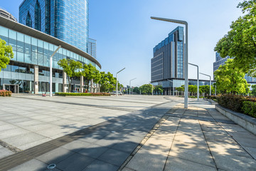Fototapeta premium modern building and empty pavement, china.