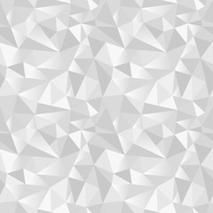 White abstract gradient geometric rumpled triangular seamless low poly style vector illustration graphic background. Rampled paper style background. Vector illustration