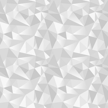 White abstract gradient geometric rumpled triangular seamless low poly style vector illustration graphic background. Rampled paper style background. Vector illustration