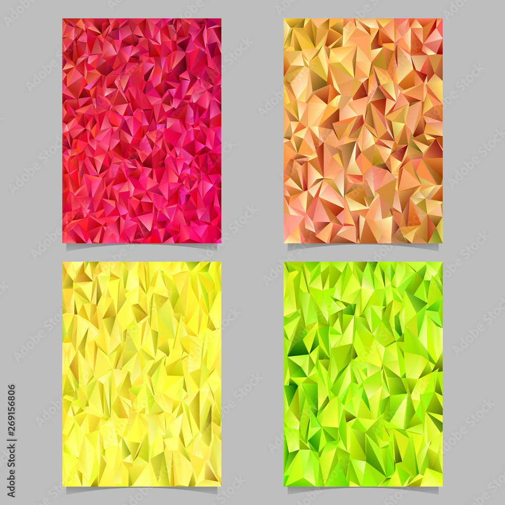 Aufkleber abstract chaotic triangle mosaic brochure cover template set - vector document background designs fr