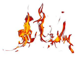 Flame of fire isolated on white background