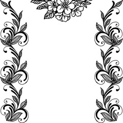 Vector illustration invitation card with decoration flower frame