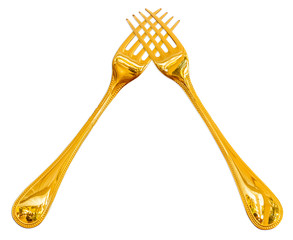 Fourchettes dorées entrecroisées 